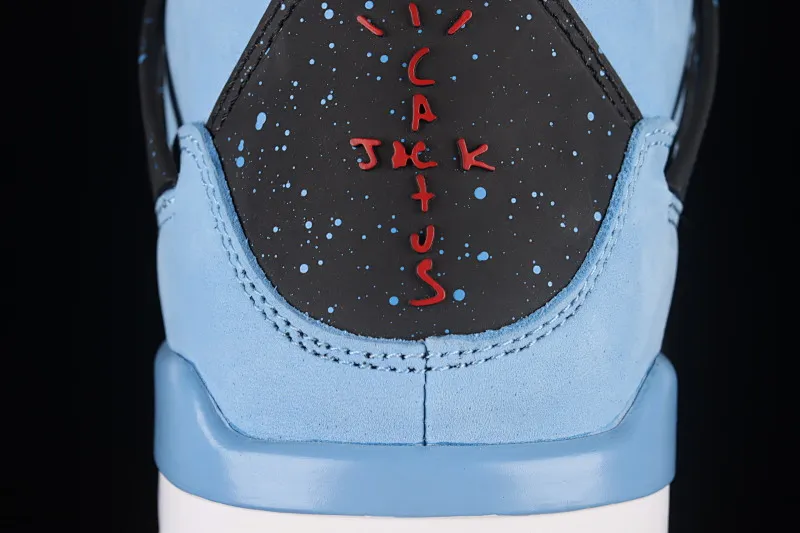 All categories Air Jordan Jordan series basketball shoes Air Jordan 4 foreign trade version Travis Scott Cactus Jack x Air Jordan 4 Retro Joe 4 AJ4 joint model Suede blue 308497-406